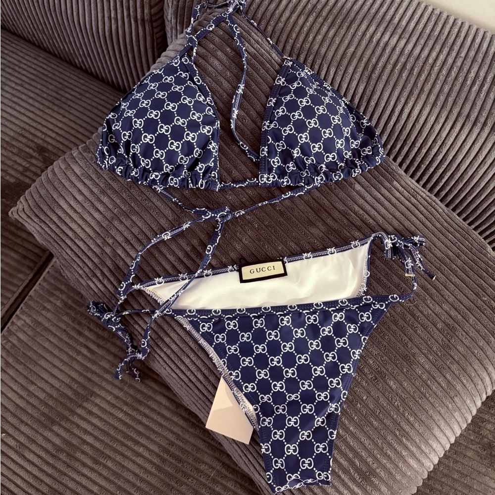 Blue Monogram Bikini